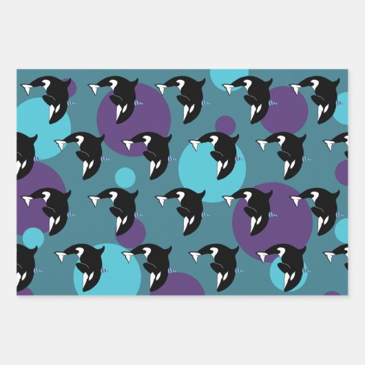 Orca Killer Whale Birthday Geschenkpapier Set (Vorderseite 3)
