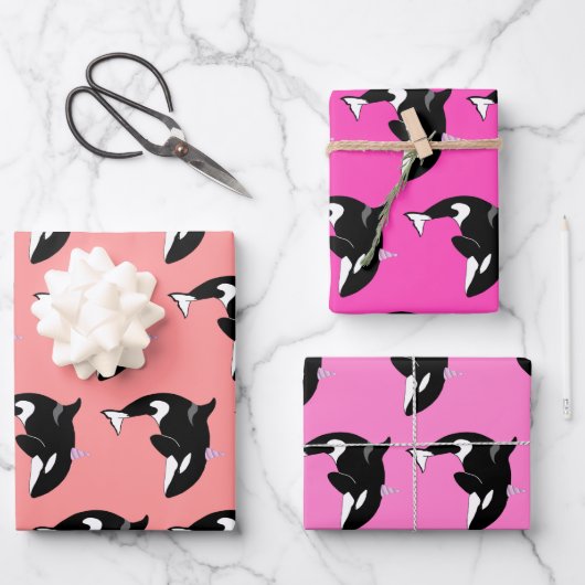 Orca Killer Whale Birthday Geschenkpapier Set (Vorderseite)