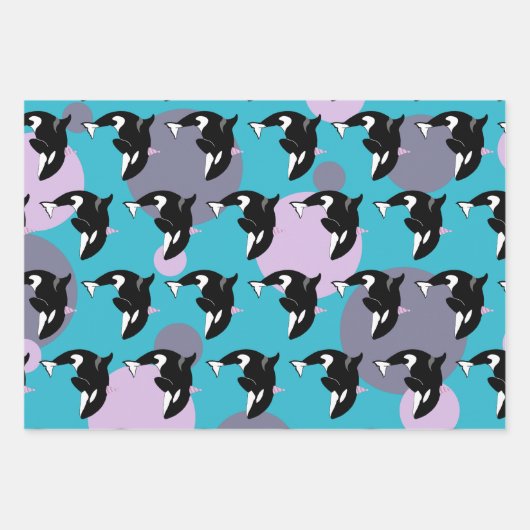 Orca Killer Whale Birthday Geschenkpapier Set (Vorderseite 2)