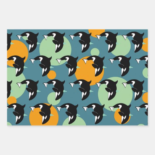 Orca Killer Whale Birthday Geschenkpapier Set (Vorderseite 3)