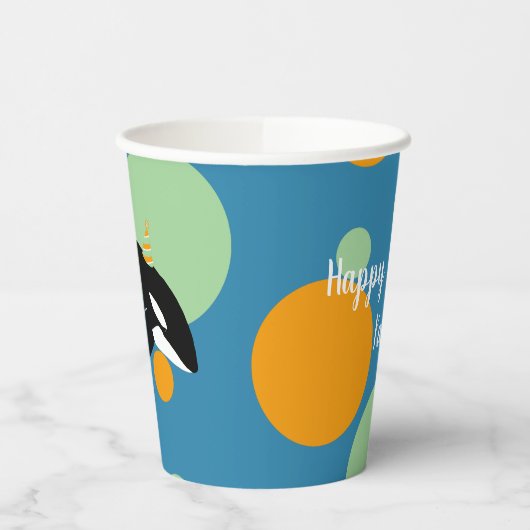Orca Killer Whale Birthday Pappbecher (Links)
