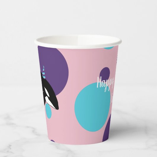 Orca Killer Whale Birthday Pappbecher (Links)