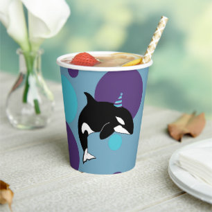 Orca Killer Whale Birthday Pappbecher