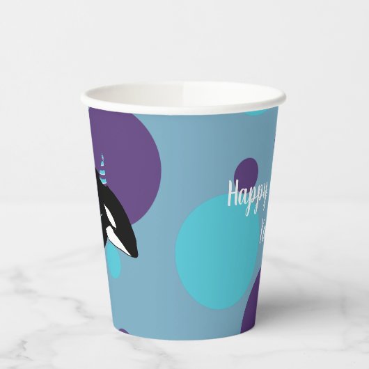 Orca Killer Whale Birthday Pappbecher (Links)