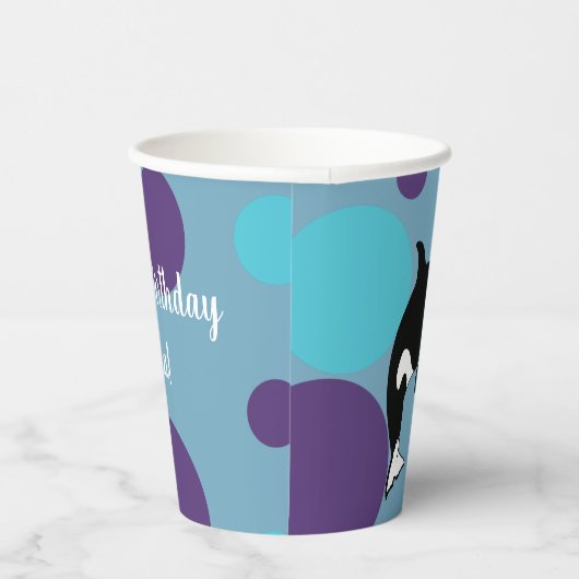 Orca Killer Whale Birthday Pappbecher (Rechts)