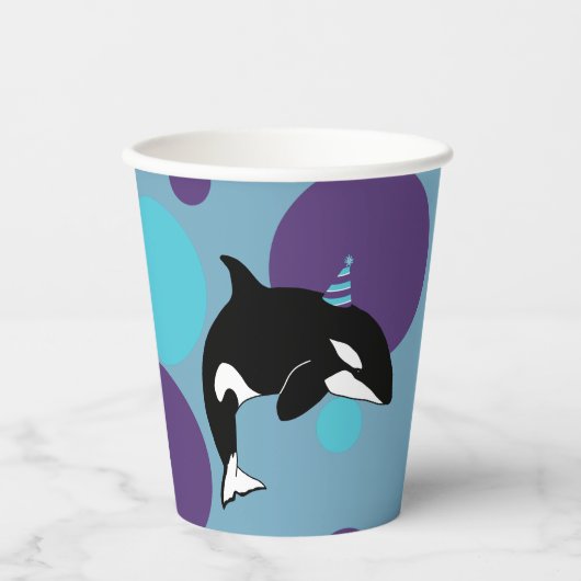 Orca Killer Whale Birthday Pappbecher (Vorderseite)