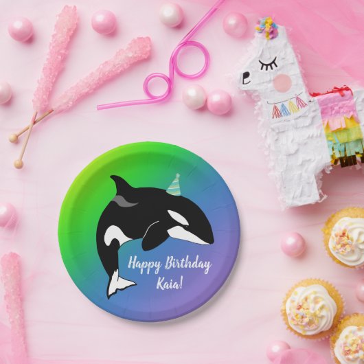 Orca Killer Whale Birthday Pappteller (Party)
