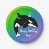 Orca Killer Whale Birthday  Pappteller (Vorderseite)