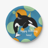 Orca Killer Whale Birthday Pappteller (Vorderseite)