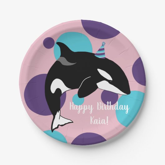 Orca Killer Whale Birthday Pappteller (Vorderseite)
