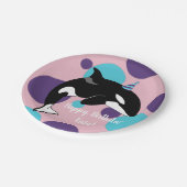 Orca Killer Whale Birthday Pappteller (Schrägansicht)