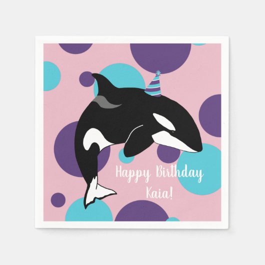 Orca Killer Whale Birthday Serviette (Vorderseite)