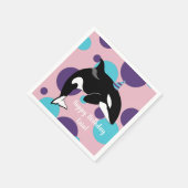 Orca Killer Whale Birthday Serviette (Ecke)