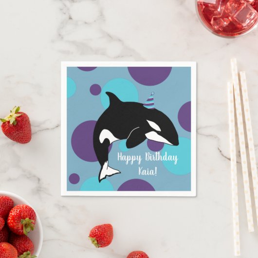 Orca Killer Whale Birthday Serviette (Beispiel)