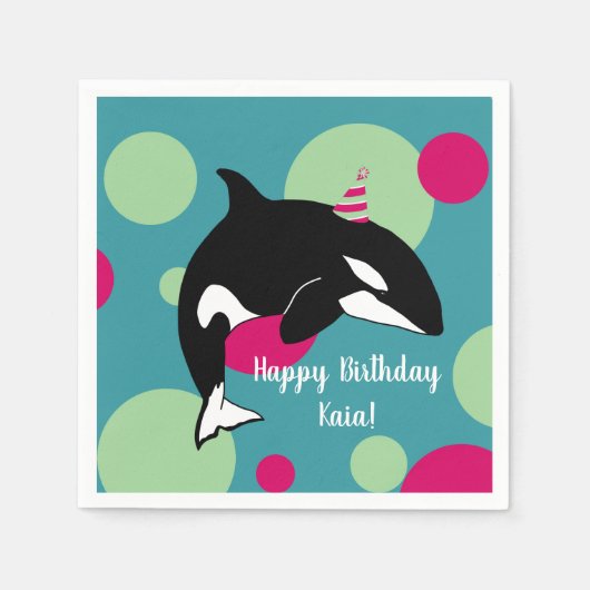 Orca Killer Whale Birthday Serviette (Vorderseite)