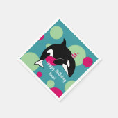 Orca Killer Whale Birthday Serviette (Ecke)