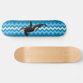 Orca Killer Whale Blue Zigzag Zickzack Skateboard (Horizontal)