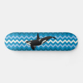 Orca Killer Whale Blue Zigzag Zickzack Skateboard (Horizontal)