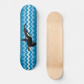 Orca Killer Whale Blue Zigzag Zickzack Skateboard (Vorderseite)