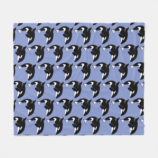 Orca Killer Whale Fleecedecke (Vorderseite (Horizontal))