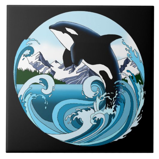 Orca Killer Whale Fliese (Vorderseite)