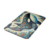 Orca Killer Whale Floral Whimsical Nautical Beach Badematte (Schrägansicht)
