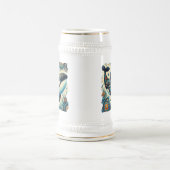 Orca Killer Whale Floral Whimsical Nautical Beach Bierglas (Mittel)