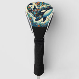 Orca Killer Whale Floral Whimsical Nautical Beach Golf Headcover