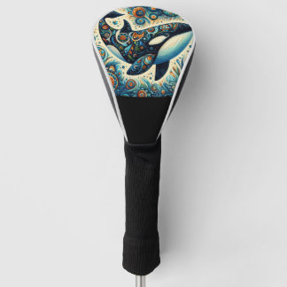 Orca Killer Whale Floral Whimsical Nautical Beach Golf Headcover