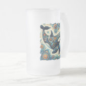 Orca Killer Whale Floral Whimsical Nautical Beach Mattglas Bierglas (VorderseiteRechts)