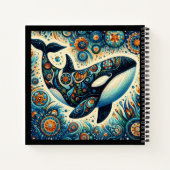 Orca Killer Whale Floral Whimsical Nautical Beach Notizblock (Rückseite)