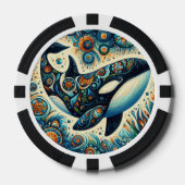 Orca Killer Whale Floral Whimsical Nautical Beach Pokerchips (Vorderseite)