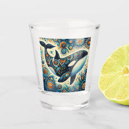 Orca Killer Whale Floral Whimsical Nautical Beach Schnapsglas