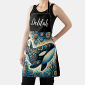 Orca Killer Whale Floral Whimsical Nautical Beach Schürze (InSitu)