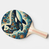 Orca Killer Whale Floral Whimsical Nautical Beach Tischtennis Schläger (Seitenansicht)