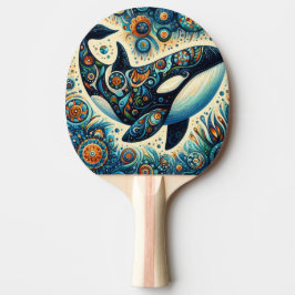 Orca Killer Whale Floral Whimsical Nautical Beach Tischtennis Schläger