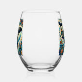 Orca Killer Whale Floral Whimsical Nautical Beach Weinglas Ohne Stiel (Rechts)