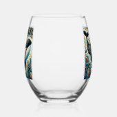 Orca Killer Whale Floral Whimsical Nautical Beach Weinglas Ohne Stiel (Links)