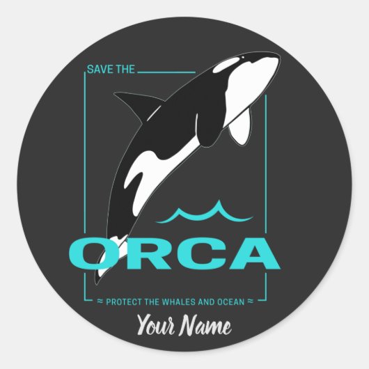 Orca Killer Whale für ein Mädchen, das nur Orcas L Runder Aufkleber (Vorderseite)