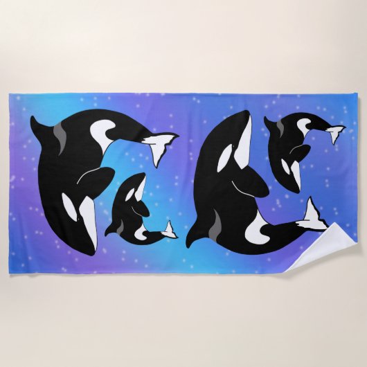 Orca Killer Whale Galaxy Strandtuch (Vorderseite)