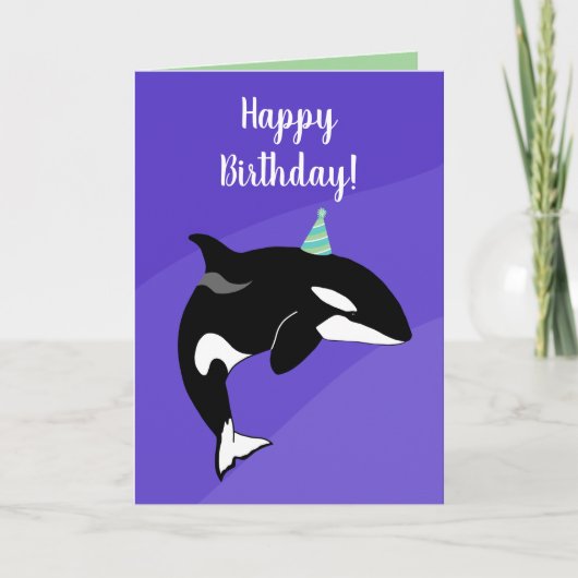 Orca Killer Whale Geburtstag individuell einstellb Karte (Vorderseite)
