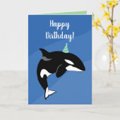 Orca Killer Whale Geburtstag individuell einstellb Karte (Gelbe Blume)