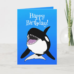 Orca Killer Whale Geburtstag individuell einstellb Karte