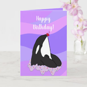 Orca Killer Whale Geburtstag individuell einstellb Karte