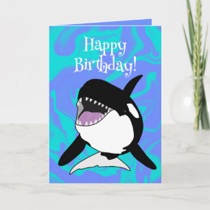 Orca Killer Whale Geburtstag individuell einstellb Karte