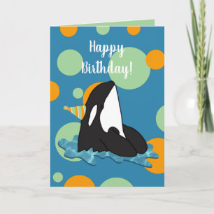 Orca Killer Whale Geburtstag individuell einstellb Karte