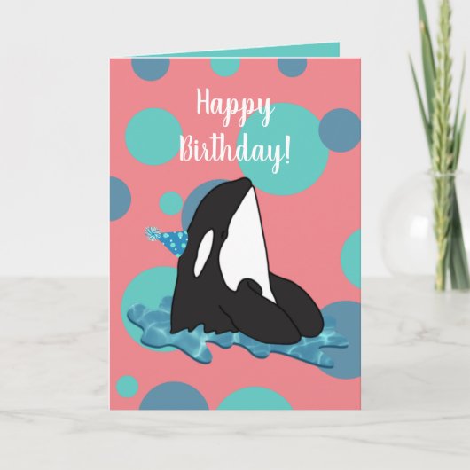Orca Killer Whale Geburtstag individuell einstellb Karte (Vorderseite)