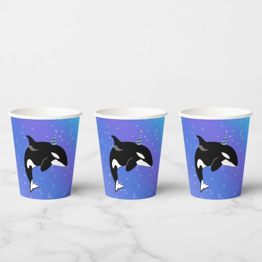 Orca Killer Whale Geburtstag individuell einstellb Pappbecher (Multi)