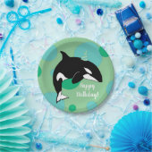 Orca Killer Whale Geburtstag individuell einstellb Pappteller (Party)