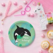 Orca Killer Whale Geburtstag individuell einstellb Pappteller (Party)